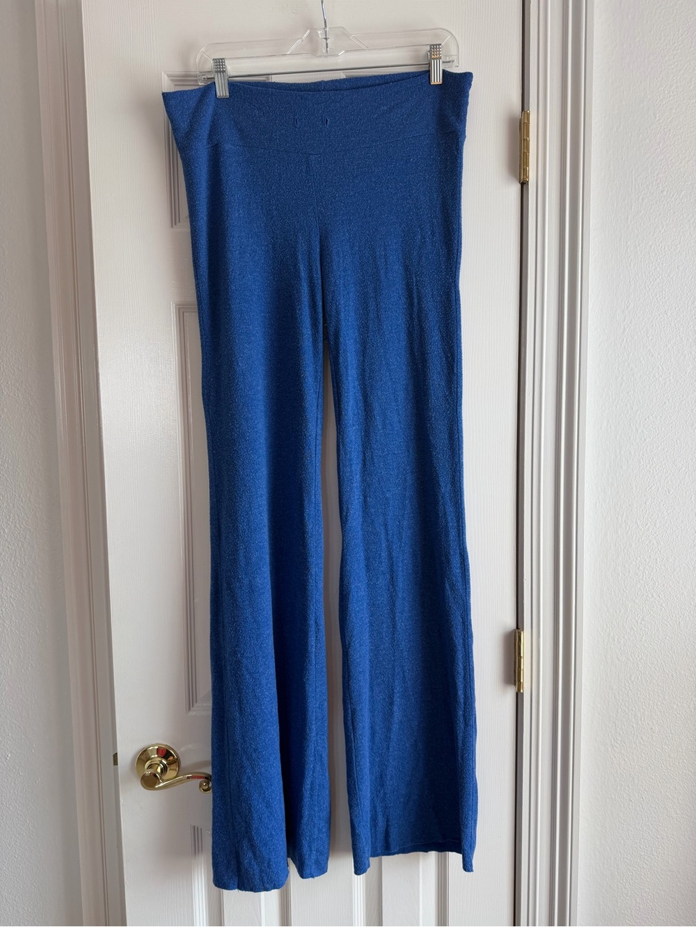 Wildfox Wide-Leg Knit Pants in Cobalt Blue